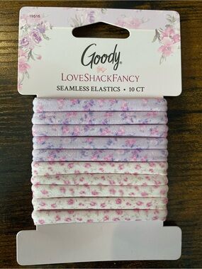 💜💗 LoveShackFancy x Goody - 10 ct Seamless Hair Elastics - Floral Print 💗💜